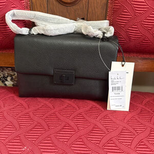 Nicole Miller Black Shoulder/Crossbody Bag with Black Chain